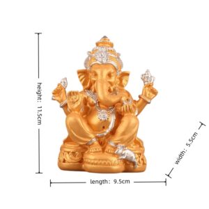 11.5cm-Resin-Gold-Sand-Plated-Ganesha-Statue
