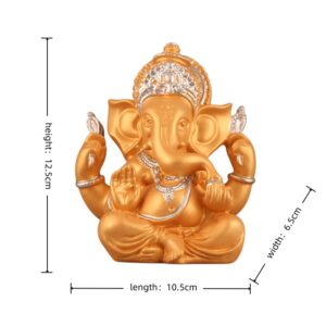 12.5cm-Resin-Gold-Sand-Plated-Ganesha-Statue