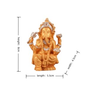 8cm-Resin-Gold-Sand-Plated-Ganesha-Statue