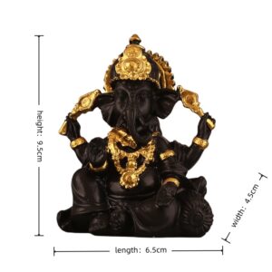 9.5cm-Resin-Black-Ganesha-Statue