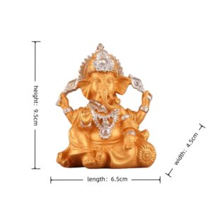 9.5cm-Resin-Gold-Sand-Plated-Ganesha-Statue
