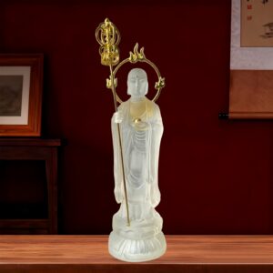 Imitation-White-Liuli-Resin-Ksitigarbha-Bodhisattva-Statue