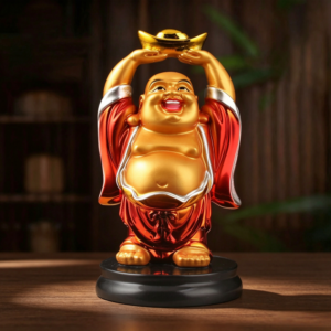 Hand-Painted-Resin-Statue-of-Wealth-Maitreya-Buddha
