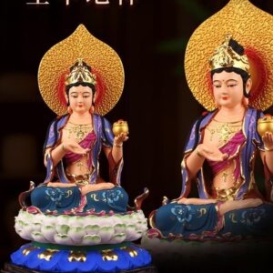 Hand-Painted-Resin-Statue-of-Ksitigarbhila-Earth-Goddess