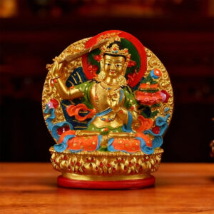 Painted-Resin-Manjushri-Statue