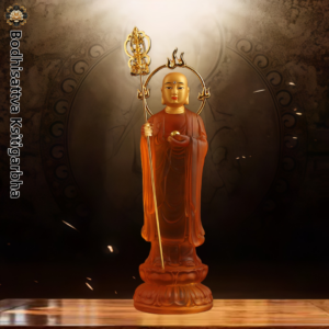 Resin-Imitated-Crystal-Liuli-Standing-Ksitigarbha-Statue