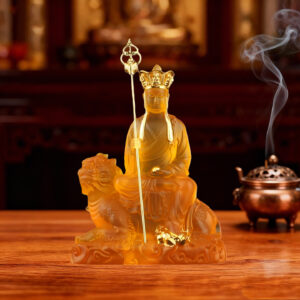 Resin-Imitated-Crystal-Liuli-Sitting-Ksitigarbha-Statue