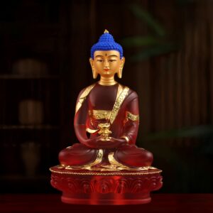 Resin-imitate-Colored-Glaze-Amitabha-Buddha