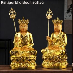 Resin-Gold-Plated-Hand-Painted-Sitting-Ksitigarbha-Statue