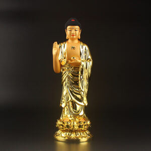 Resin-Gold-Plated-Standing-Sakyamuni-Buddha-Statue